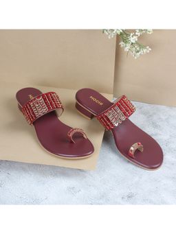 Mochi - Maroon Wedding Sandal Heels