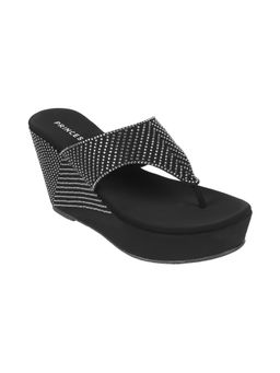 Metro - Black Wedding Wedge Heels