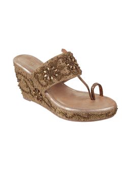 Mochi - Gold Wedding Wedge Heels