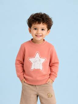 Kidbea - Unisex Peach Cotton Full Sleeves Sweatshirt