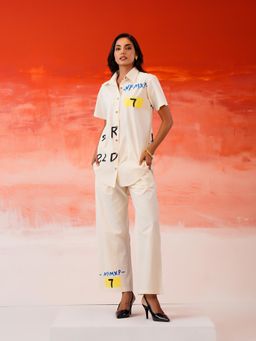 ZUMMER - Hand Painted Co-Ord Set - Off White