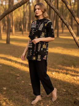 ZUMMER - Roma Embroidered Co-Ord Set - Black