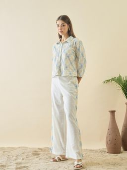 ZUMMER - Cotton Embroidered Co-Ord Set - White