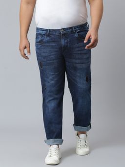 Instafab Plus - Men'S Torn Stylish Casual Denim Jeans,Blue