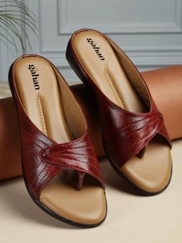Gahan - Stylish Comfort Slip-On Sandals for Women - Maroon