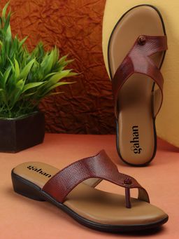 Gahan - Stylish Womens Toe-Ring Sandal with Soft Cushioned Footbed and Elegant Look - Red