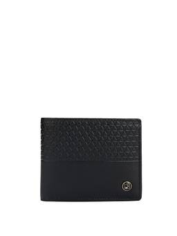 Da Milano - Mat Emboss Plain Leather Mens Wallet - Black