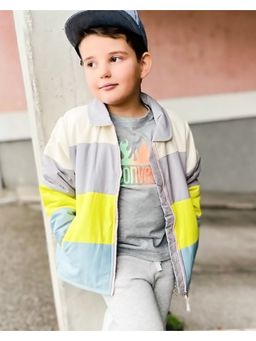 CHERRY CRUMBLE BY NITT HYMAN - Multi-Colour Half Zip Colorblock Jacket