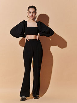 TheRealB - Square Neck Top With Pleated Sleeves