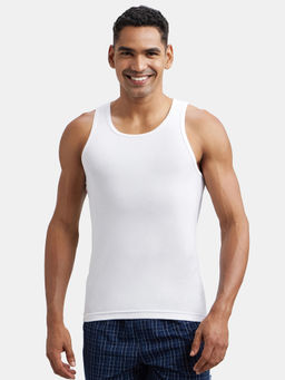 Jockey - FP04 Men Super Combed Cotton Rib Round Neck Sleeveless Vest - White