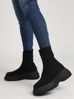 Truffle Collection - Black Solid Boots