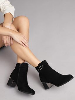 Truffle Collection - Black Embellished Boots