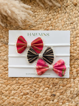 HALEMONS - Shraddha Printed Handmade Bowbands (Pack of 3)