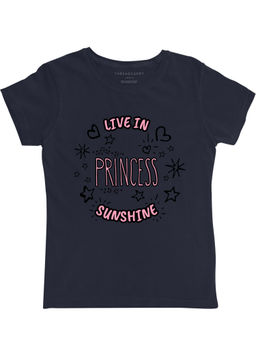 THREADCURRY - Princess Graphic Printed T-Shirt - Navy