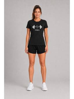 Label nyc apparel - Black Women Round Neck Printed T-Shirt