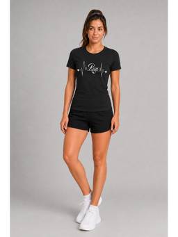 Label nyc apparel - Black Women Round Neck Printed T-Shirt