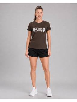 Label nyc apparel - Brown Women Round Neck Printed T-Shirt