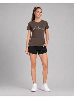 Label nyc apparel - Brown Women Round Neck Printed T-Shirt