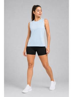 Label nyc apparel - Blue Women Round Neck Sleeveless T-Shirt