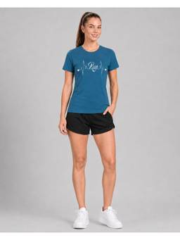 Label nyc apparel - Blue Women Round Neck Printed T-Shirt