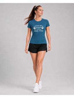 Label nyc apparel - Blue Women Round Neck Printed T-Shirt