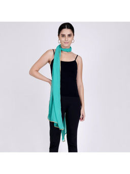 First Resort by Ramola Bachchan - Women's Teal Georgette Dupatta