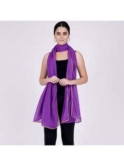 First Resort by Ramola Bachchan - Women's Purple Georgette Dupatta