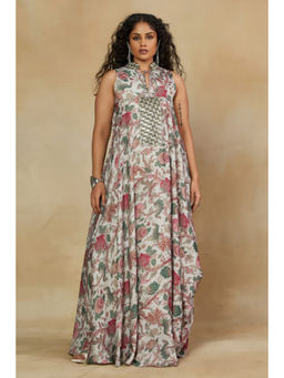 Mamicha - Asymmetrical Gown with Cowl Design Kaftan