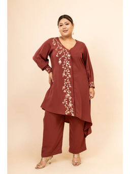 Mamicha - Noor Gul Brown Asymmetrical Co-Ords