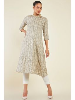 Soch - Womens Brown Rayon Printed Kurta