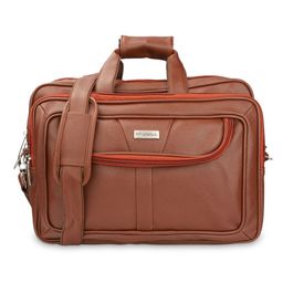 NFI Essentials - Pu Leather Office Laptop Bag Briefcase 17.5 Inch (Tan) (One Size)