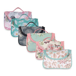 NFI Essentials - Floral Print Cosmetics Pouch Makeup Pouch Vanity Case Jewellery Pouch, Pack Of 6