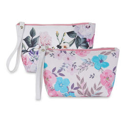 NFI Essentials - Pu Floral Print Makeup Pouch For Women (Pack Of 2)