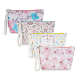 NFI Essentials - Pu Floral Print Makeup Pouch For Women, Pack Of 4