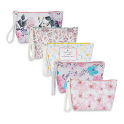 NFI Essentials - Pu Floral Print Makeup Pouch For Women, Pack Of 5