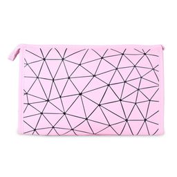 NFI Essentials - Pu Diamond Print Makeup Pouch For Women(Pink) (One Size)