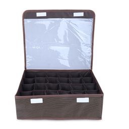 NFI Essentials - Foldable Cloth Storage Box Cube Basket Bins (Grey) (One Size)