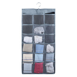NFI Essentials - Double Sided 30 Pockets Clear Hanging Bag For Storage Organizer (Grey) (One Size)