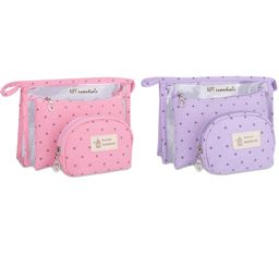 NFI Essentials - 3 Pc Cosmetic Pouch Makeup Pouch Vanity Pouch Travel Organizer (Pack Of 2)