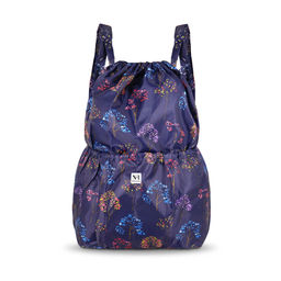 NFI Essentials - Floral Print Drawstring Backpack For Women Foldable Sport String Bag