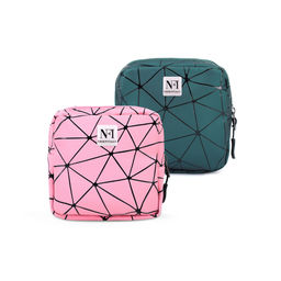 NFI Essentials - Pu Diamond Print Women Portable Sanitary Napkin Pouch With Zipper