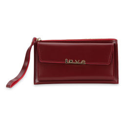 NFI Essentials - Clutch Hand Wallet Card Holders Money Maroon Mobile Purse (One Size)