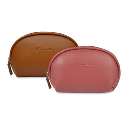 NFI Essentials - Pack Of 2 Cosmetic Pouch Dark Pink & Tan Makeup Pouches And Vanity Kits (One Size)