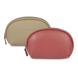 NFI Essentials - Pack Of 2 Cosmetic Pouch Peach & Dark Pink Makeup Pouches And Vanity Kits (One Size)