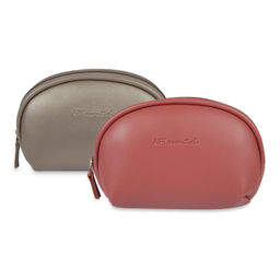 NFI Essentials - Pack Of 2 Cosmetic Pouch Silver & Dark Pink Makeup Pouches And Vanity Kits (One Size)