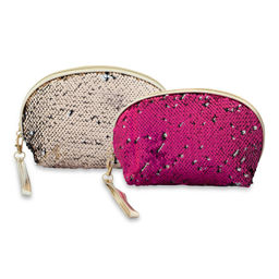 NFI Essentials - Pack Of 2 Sequin Cosmetics Makeup Pouches (One Size)