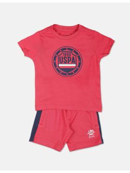 U.S. POLO ASSN. - Boys Red Printed Cotton (Set of 2)