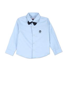 U.S. POLO ASSN. - Boys Blue Spread Collar Twill Shirt