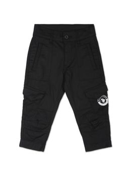 U.S. POLO ASSN. - Mid Rise Black Solid Cargo Pant