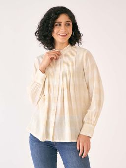 SALT Attire - Elysia Off White Pleated Shirt
